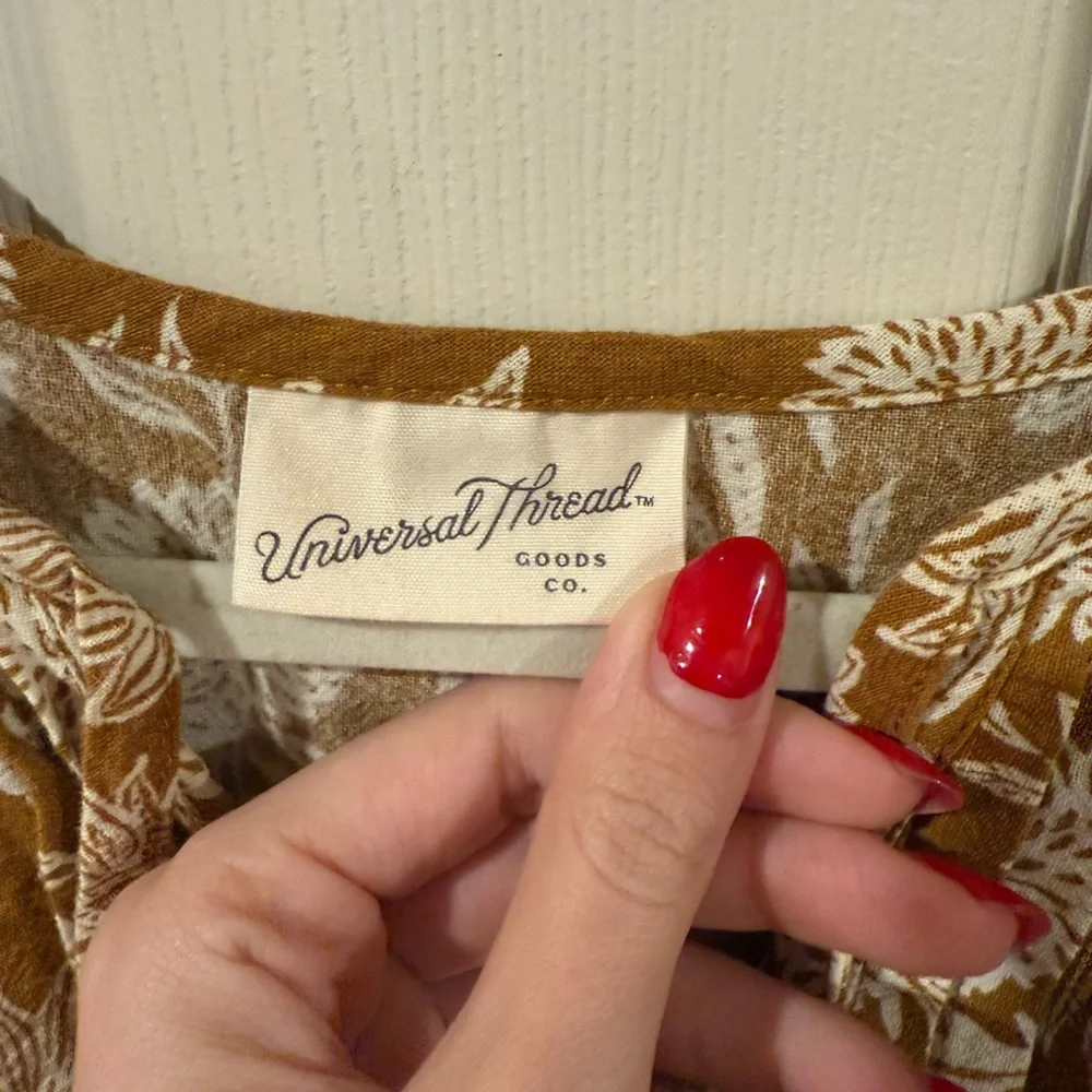 Mustard Floral V-Neck Boho Dress - Picture 5 of 5